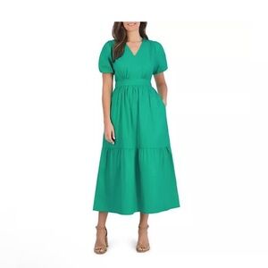Green Maxi Dress with Pockets
